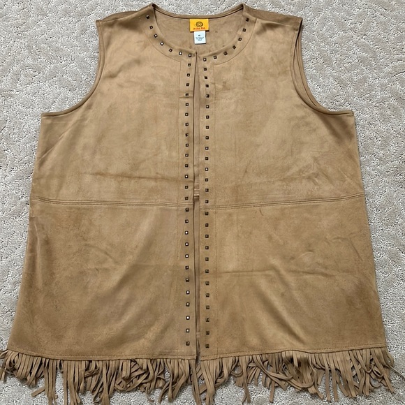 Ruby Rd Western Fringe Vest - Picture 1 of 4